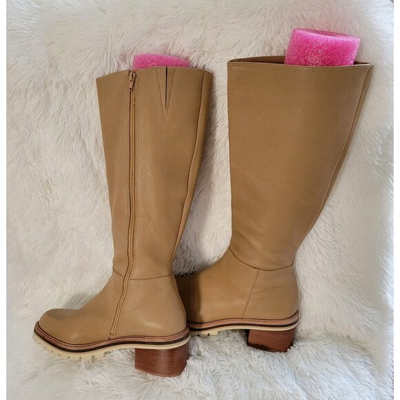 Bernardo Susana Calfskin Tall Riding Boots in Beige/Tan US 10M - Picture 6 of 11